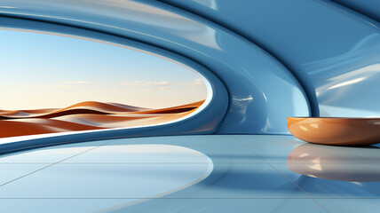 Geometric abstract art blue poster , wallpaper, flyer for interior designers