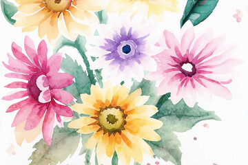 Beautiful elegant watercolor floral illustration