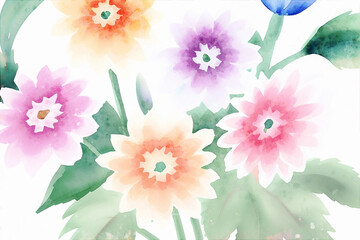 Beautiful elegant watercolor floral illustration