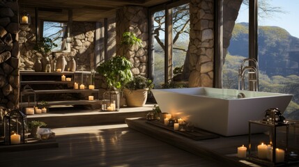 Obraz premium Pampering Spa Retreat: Embrace Total Relaxation, Luxury Spa, Relaxing Getaway, Tranquil Experience