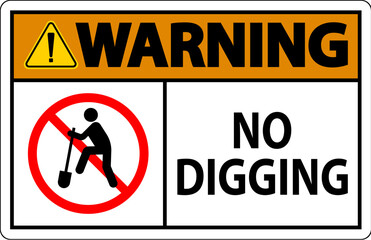 Warning Sign, No Digging Sign