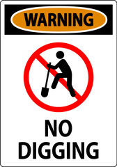 Warning Sign, No Digging Sign