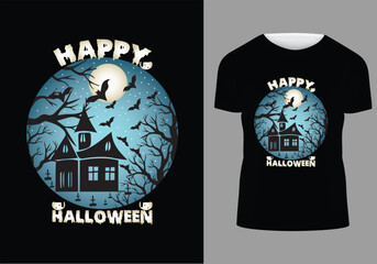 Halloween t-shirt design template easy to print all-purpose for man, women, and children