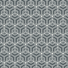 Vector seamless patter. Repeating Linear hexagon geometric background
