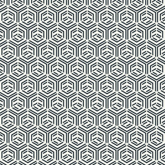 Vector seamless patter. Repeating Linear hexagon geometric background
