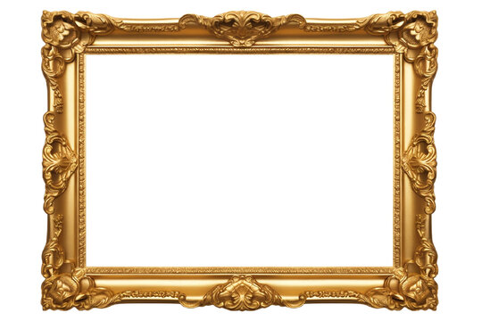 Vintage colored square picture frame isolated on white background with empty space for image. Mockup for design, photo, poster. 