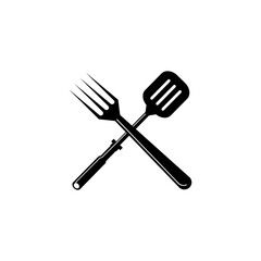 spoon and spatula icon design template