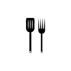 spoon and spatula icon design template