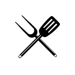 spoon and spatula icon design template