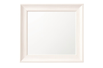 Fototapeta premium Mockup light wooden frame isolated on white background with empty space for image. Artwork template for painting, photo or poster. 