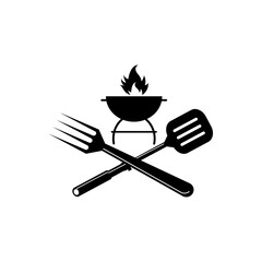 spoon and spatula icon design template