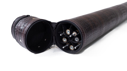 Case for billiard cue. Billiard tube. Protective case for billiard instruments