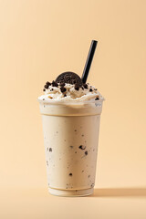 Cookies and cream milkshake in a takeaway cup