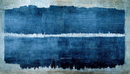 Naklejka premium Generative AI, Blue watercolor abstract painted background. Ink black street graffiti art on a textured paper vintage background, washes and brush strokes.