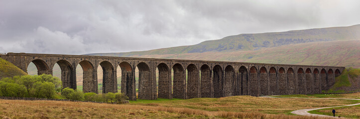 The Ribblehead viaduct in the ribble valley north Yorkshire, north east England UK