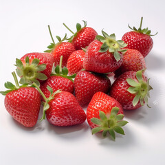 strawberries on white background