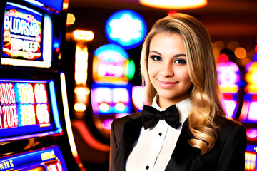 beautiful casino staff woman