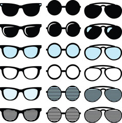 set of sunglasses vector