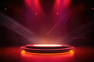 Dynamic Stage Podium With Motion Blur Effect. Mockup For Prodcut
