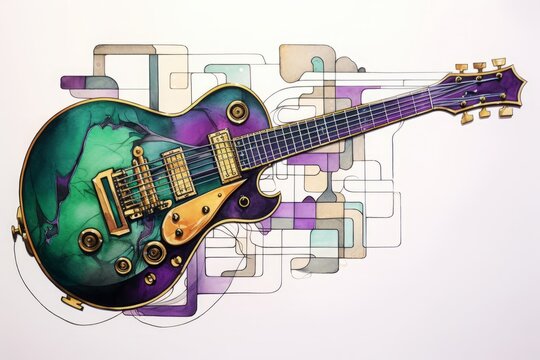エレキギターのイラスト,Generative AI AI画像