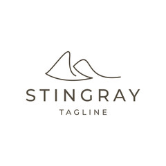 Stingray logo design icon vector