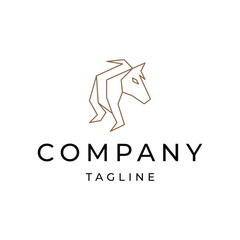 Horse geometric logo icon design template