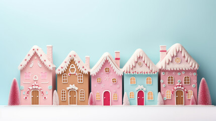 church in winter pastel color all made by Paper Art with Xmas concept