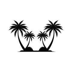 Coconut Tree Logo Design, Beach Plant Vector, Palm Tree Summer, Illustration Template