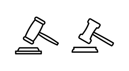 Gavel icon vector. judge gavel icon. auction hammer
