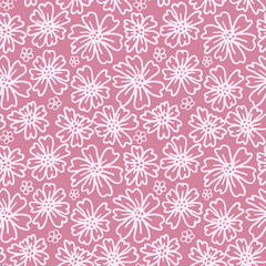 Flower elements seamless pattern for textile Floral vector background for surface design