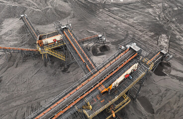 Open pit mine, breed sorting, mining coal, extractive industry