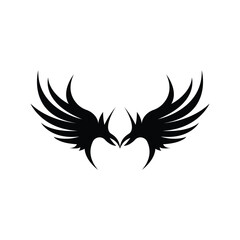 Wing Logo Design, Vector Eagle Falcon Wings, Beauty Flying Bird, Illustration Symbol