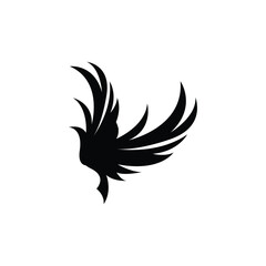 Wing Logo Design, Vector Eagle Falcon Wings, Beauty Flying Bird, Illustration Symbol