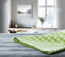 Empty Wooden table at modern kitchen
