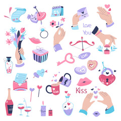 Saint Valentines holiday celebration presents