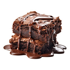 Chocolate cake on transparent background Remove png created with Generative AI, Clipping Path