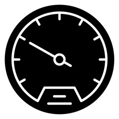 Illustration of Speedometer Glyph Icon