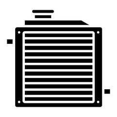 Illustration of Car Radiator Glyph Icon