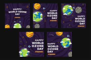 Social Media Feeds Template Fresh Concept Vector World Ozone Day With Plant Illustration