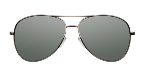 Close up of aviator sunglasses, png file, no background