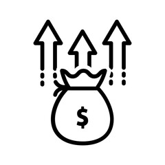 Black line icon for Profit