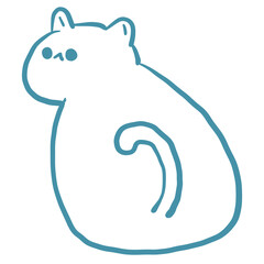 cat line art cute