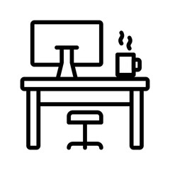 Black line icon for Workplace