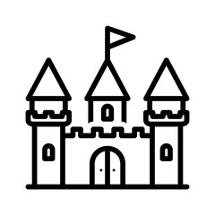 Black line icon for Castle