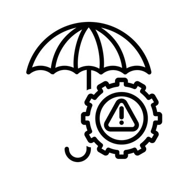 Black line icon for Mitigate