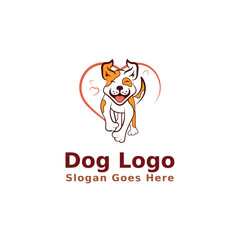 Cute and Lovely Dog illustration, Vector logo design
