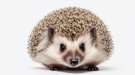 Obraz premium A hedgehog and a white background. Generative AI.