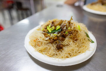 Fried rice vermicelli in Taiwanese local restaurant