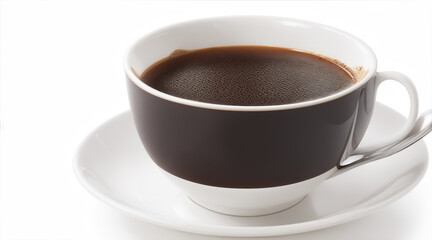 Cup of hot coffee on white background. Generative AI.