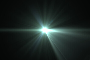 Sun flare on the black background